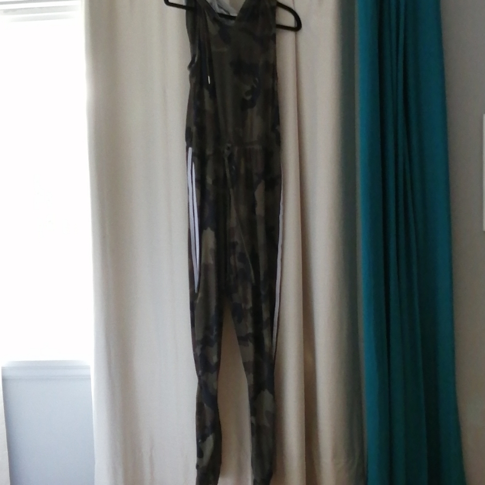 Army pattern jumpsuit.